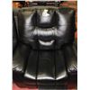 Image 1 : BLACK LEATHERETTE RECLINING SOFA CHAIR