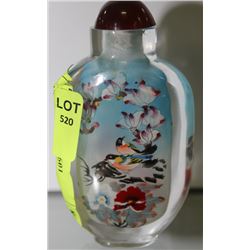 HAND PAINTED SNUFF BOTTLE PAINTED INSIDE