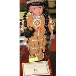 TRADITIONS DOLL COLLECTIONS NATIVE PORCELAIN DOLL