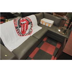 NEW GREY LEATHERETTE L SHAPE SECTIONAL