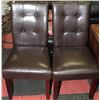 Image 1 : PAIR OF BROWN LEATHERETTE SIDECHAIRS
