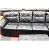 Image 2 : LUXURY BLACK LEATHER SECTIONAL W OTTOMAN