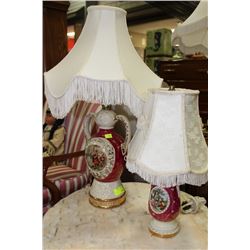 PAIR OF VINTAGE HANDPAINTED LAMPS