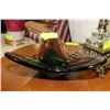 Image 1 : GREEN ART GLASS DISH