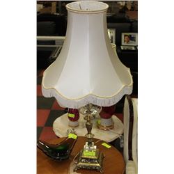 ESTATE BRASS AND GLASS LAMP
