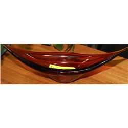 ESTATE ORANGE GLASS ART DISH