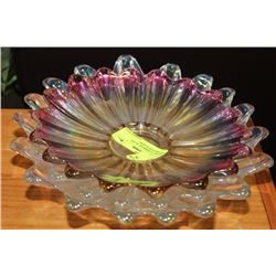 SET OF 3 CARNIVAL GLASS DECORATIVE PLATES