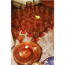 ESTATE LARGE AMBER GLASS COLLECTION