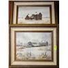 Image 1 : PAIR OF BARN SCENE OIL ON CANVAS'