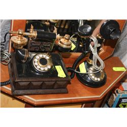 2 VINTAGE ESTATE DIAL PHONES