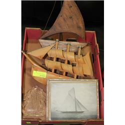 BOX OF SAILBOAT COLLECTIBLES