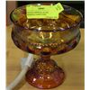 Image 1 : ESTATE CARNIVAL GLASS PEDESTAL CANDY DISH
