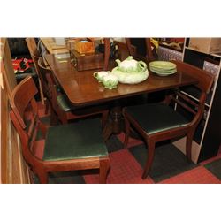 DOUBLE PEDASTAL DUNCAN PHYFE DOUBLE DROP LEAF