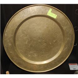 LARGE ROUND BRASS TRAY - 20" ACROSS