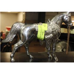 SILVER PLATE METAL CARNIVAL HORSE