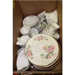BOX OF ASST. BONE CHINA