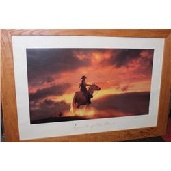 LARGE WOODEN FRAMED SPIRIT OF THE WEST POSTER