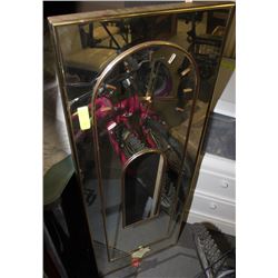 ESTATE MIRROR AND BRASS TONE WALL CLOCK