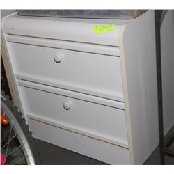 WHITE 2 DRAWER NIGHTSTAND