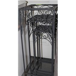 SET OF THREE METAL PLANT STANDS