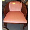 Image 1 : VINTAGE WICKER AND DUSTY ROSE ARMCHAIR