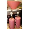 Image 1 : PAIR OF PINK LAMPS (1CRACKED)