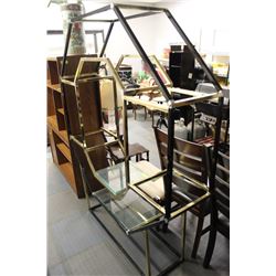 2 TONE METAL AND GLASS WALL SHELF