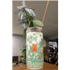 Image 1 : LARGE CHINESE VASE W ARTIFICIAL FLOWERS