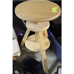 WOODEN SWIVEL STOOL