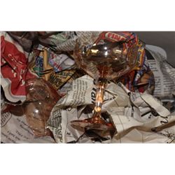 SET OF 8 PEACH COLOURED GLASSES