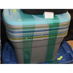6 STERLITE TUBS WITH LIDS   68LITRES