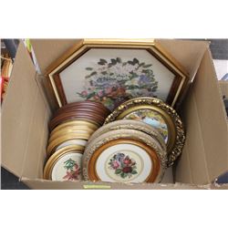 ESTATE BOX WITH PETIT POINT PICTURES/OIL ON CANVAS