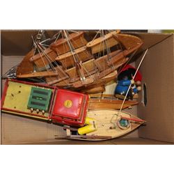 BOX  OF VINTAGE TOYS