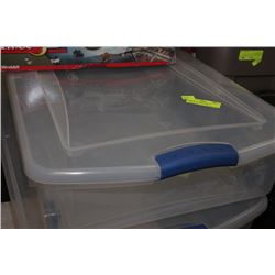 STERILITE CLEAR WHEELED UNDERBED TOTE BOXES X2