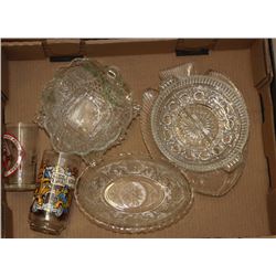 TRAY OF ASSORTED GLASS SERVING DISHES