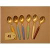 Image 1 : Set of six Norwegian silver and enamel coffee spoons, signed M.A…
