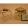 Image 1 : Silver hallmarked and glass inkwell plus one other…