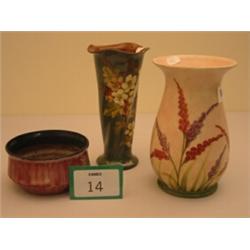Three pieces of studio ware to include Radford, Aller Vale and Watcombe…