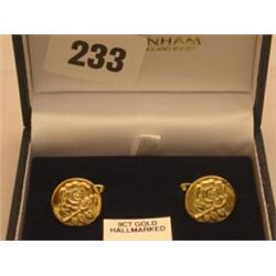 Pair of unused England Rugby Club cufflinks in 9ct gold…
