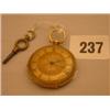 Image 1 : 18ct gold gent's pocket watch made by Muret with fusee movement and original key…