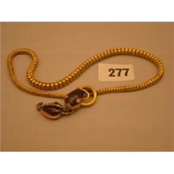 18ct gold antique snake necklace with garnet head, diamond drops and locket rear…