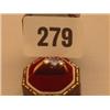 Image 1 : 18ct gold heart shaped sapphire and diamond ring…