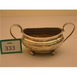 Silver hallmarked twin handled bonbon dish, London 1816, by James Bridges…