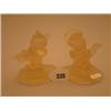 Image 1 : Two pink pressed glass figures of Donald and Daisy Duck, circa 1950…
