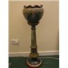 Image 1 : Royal Doulton jardiniere and stand by Emily Partington, 40" high with stylized flowers and leaves…
