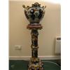 Image 1 : Superb Majolica jardiniere and stand by Thomas Booth & Son with embossed decoration on blue groun…