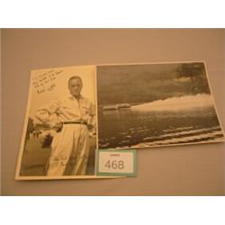 Two signed photos, Malcolm Campbell at Daytona beach breaking land speed record and Donald Campbe…