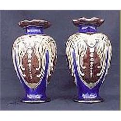 Pair of Doulton Lambeth vases in Art Nouveau design by Frank Butler circa 1905, 11" high…