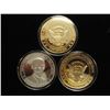 Image 2 : 3-2009 BARACK OBAMA INAUGURATION TOKENS (PF) TWO GOLD COLORED AND 1 SILVER COLORED