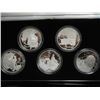 Image 2 : 1995 AUSTRALIA MASTER PIECES IN SILVER SET 5-PROOF $5 COINS, ROYAL AUSTRALIAN MINT PACKAGING